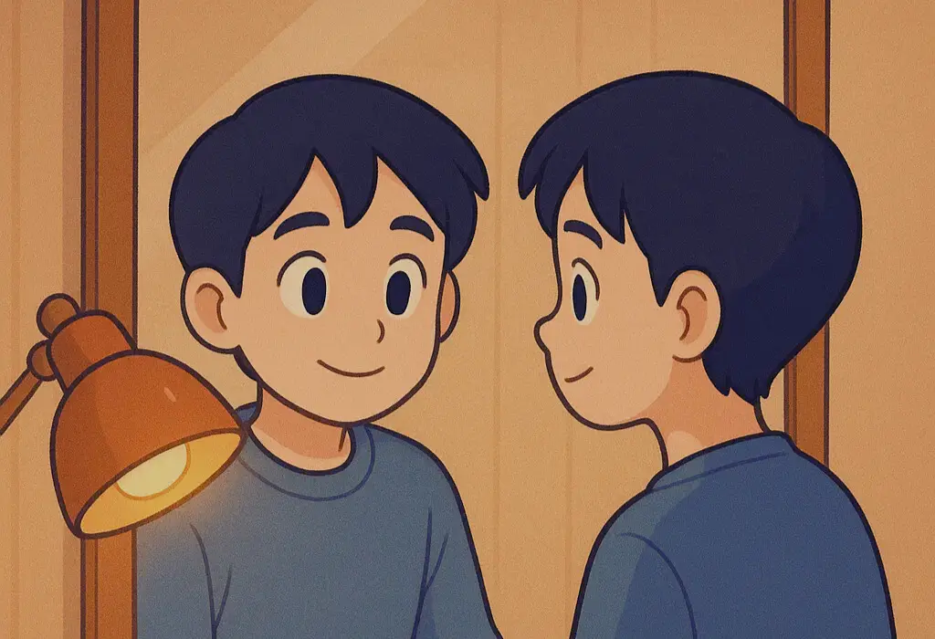 Me looking at myself in the mirror
